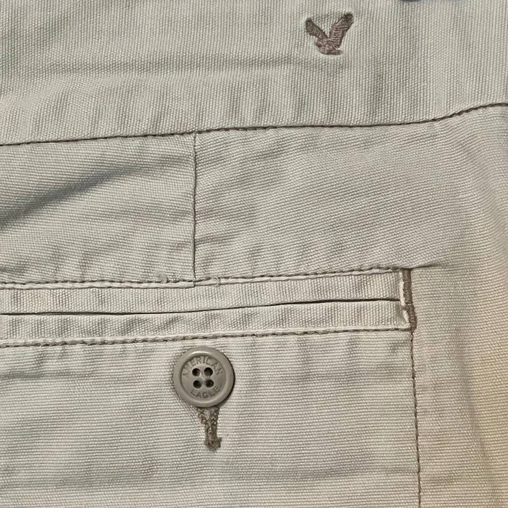 Y2K American Eagle Khaki Stretch Mini Skirt - Size 4 - CB23010 - Picture 4 of 4